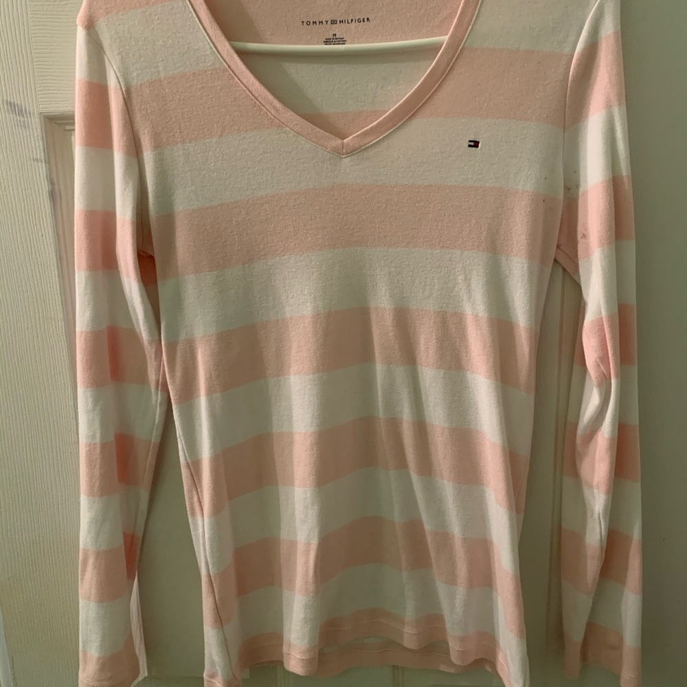 Tommy Hilfiger Light Pink and White Striped Top